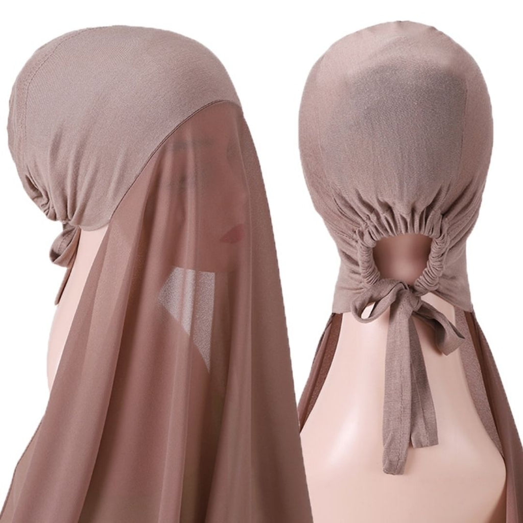 Hijab Scarf With Inbuilt Free Size Inner Cap (16 Colors) - www.DeeneeShop.com