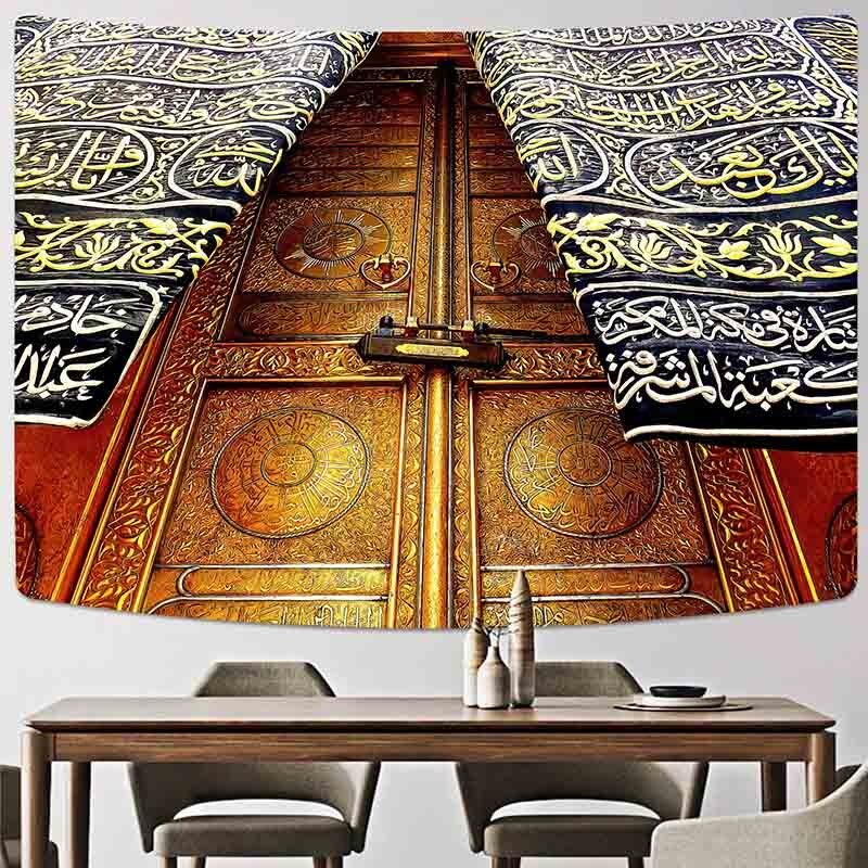 Kaaba Door Islamic Tapestry Home Decoration Wall Hanging Decor (6 sizes) - www.DeeneeShop.com