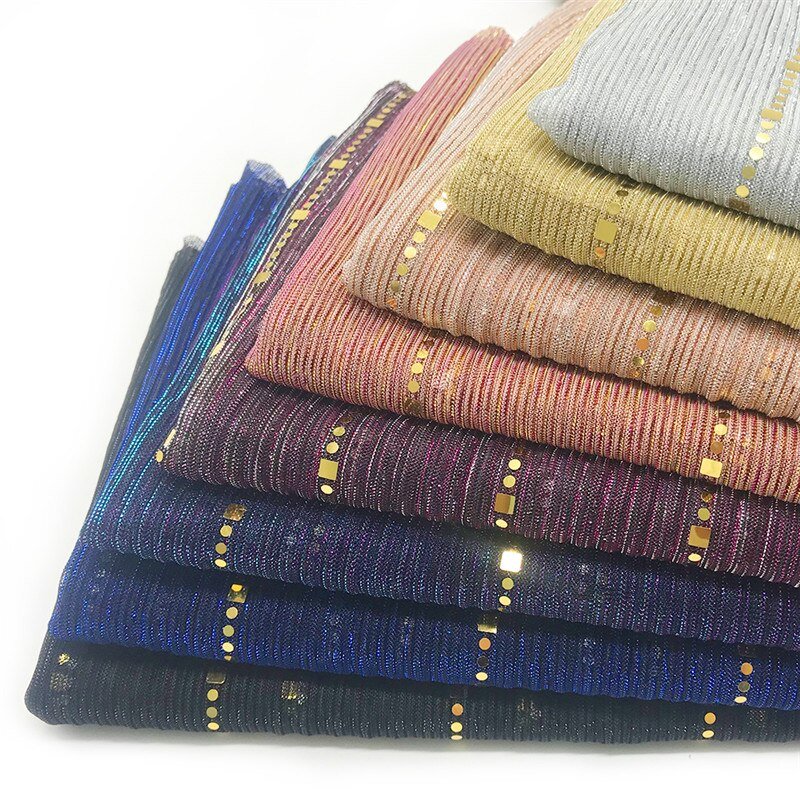 Ladies Headscarf/Hijab with Woven Golden Lace (23 Colors) - www.DeeneeShop.com