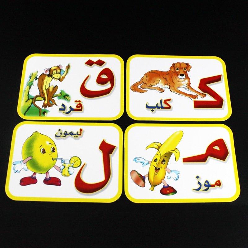 Learning Arabic Alphabet/Letters Early Educational Cognitive Cards Kids Flashcards - www.DeeneeShop.com