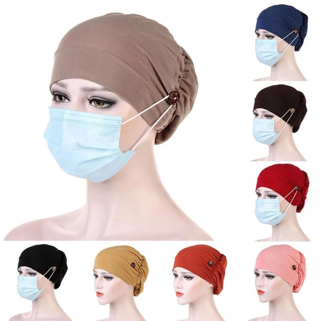 Mask Friendly Hijab Headscarf Inner Hair Cap (Hijab Under Scarf) 8 Colors - www.DeeneeShop.com