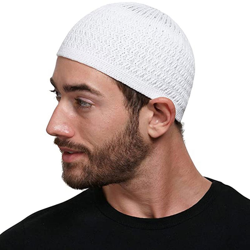Muslim Men Head Cover Knitted Cotton Cap/ Hat (8 Colors) - www.DeeneeShop.com