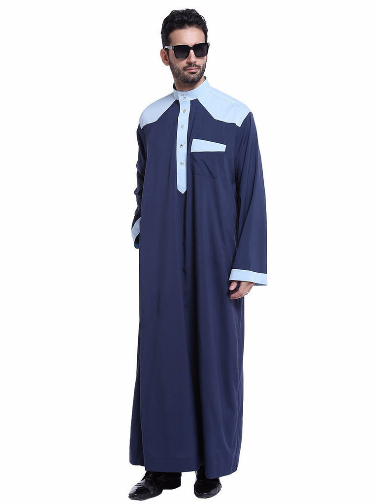 Muslim Men Two-Toned Kaftan, Jubba, Thobe (4 Colors, 6 Sizes) - www.DeeneeShop.com