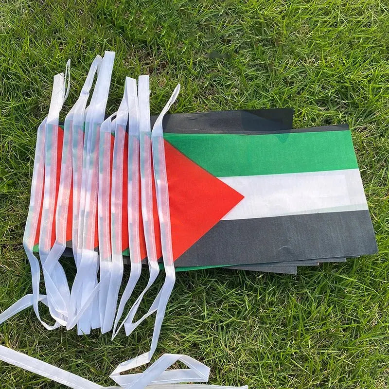 Palestine Bunting Flags 14x21 cm Pennant Palestine String Banners 20 pc - www.DeeneeShop.com