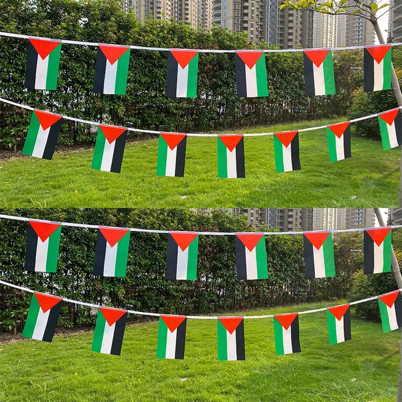Palestine Bunting Flags 14x21 cm Pennant Palestine String Banners 20 pc - www.DeeneeShop.com