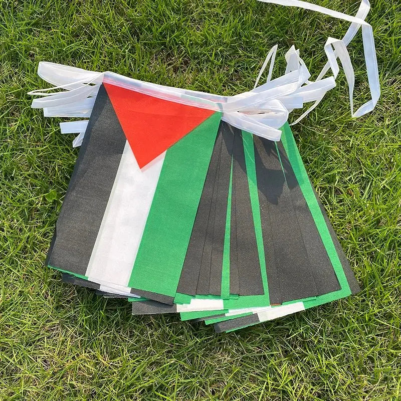 Palestine Bunting Flags 14x21 cm Pennant Palestine String Banners 20 pc - www.DeeneeShop.com