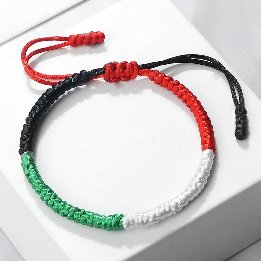 Palestine Flag Braided Rope Bracelet - www.DeeneeShop.com