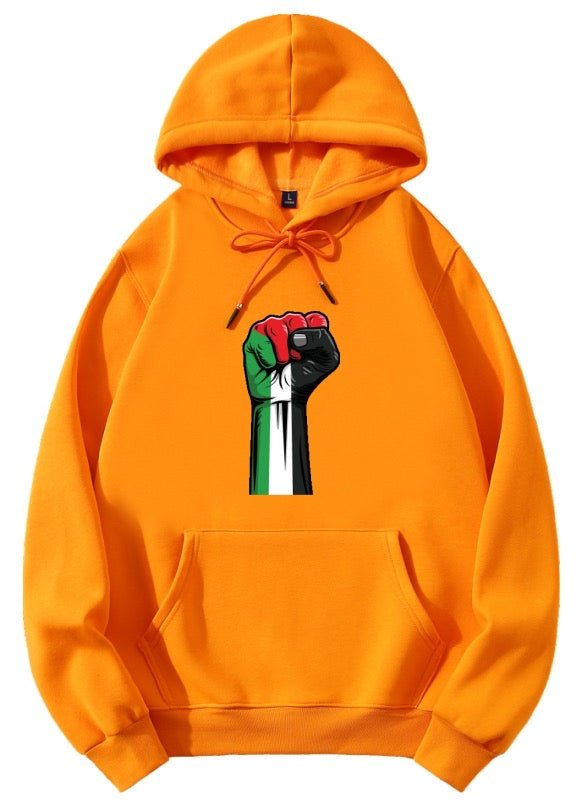 Palestine Large Fist Pullover Hoodie 100% Heavy weight Cotton for Men &amp; Women (7 Colors, 9 Sizes) - www.DeeneeShop.com