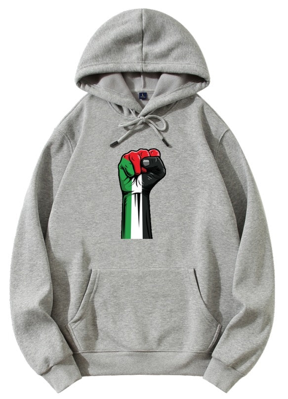 Palestine Large Fist Pullover Hoodie 100% Heavy weight Cotton for Men &amp; Women (7 Colors, 9 Sizes) - www.DeeneeShop.com