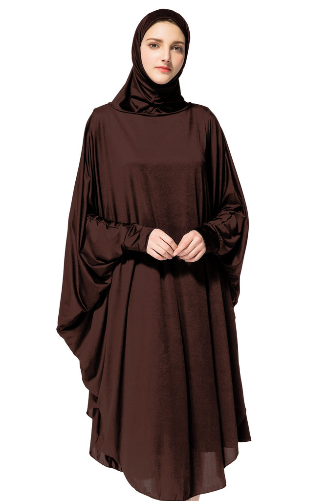 Women's 1 Piece Velvet Prayer Burka Hijab Outfit Dress (8 Colors, 4 sizes) - www.DeeneeShop.com