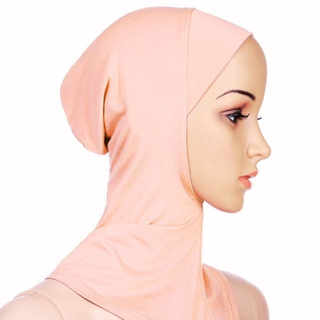 Women's Full Head Neck Cover Long Hair Bun Insert Hijab Under Scarf Cap (20 Colors) - www.DeeneeShop.com