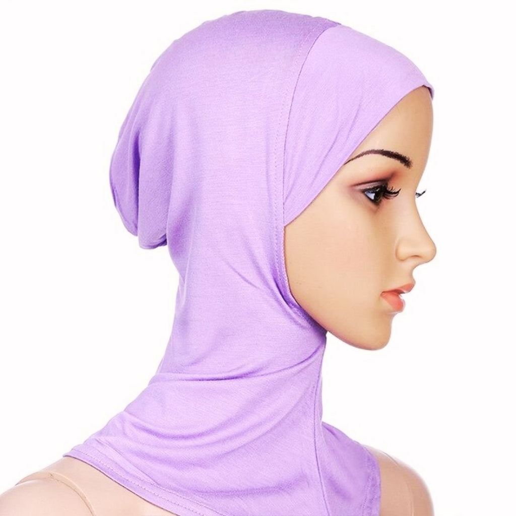 Women's Full Head Neck Cover Long Hair Bun Insert Hijab Under Scarf Cap (20 Colors) - www.DeeneeShop.com
